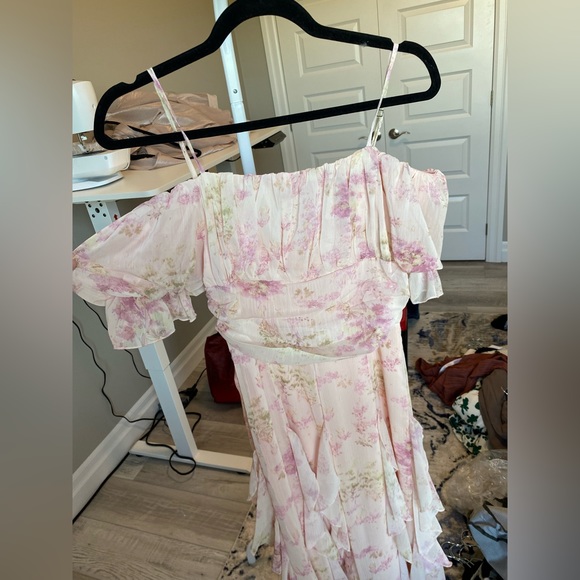 FLORAL OFF THE SHOULDER MIDI DRESS - Picture 4 of 4